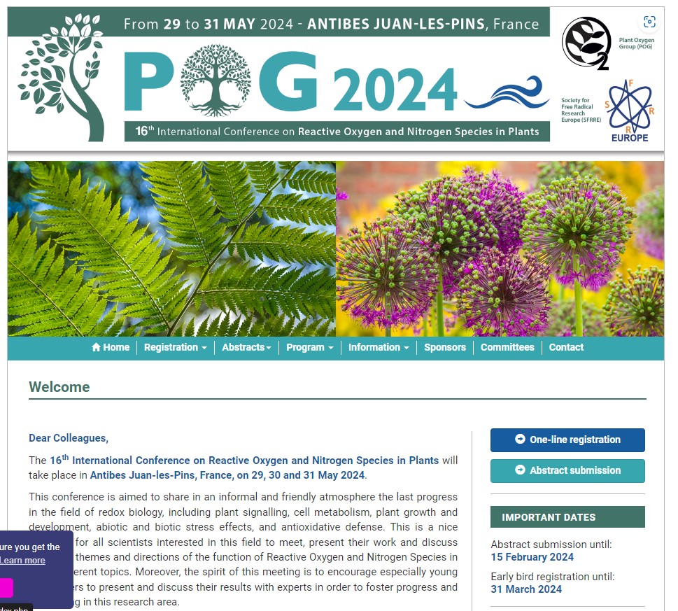 16th International Conference on Reactive Oxygen and Nitrogen Species in Plants