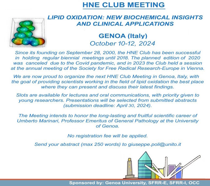 HNE Club Meeting — Lipid Oxidation: New Biochemical Insights and Clinical Applications